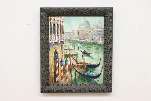 Venice Gondolas Vintage Original Oil Painting Torrens 30" #55192