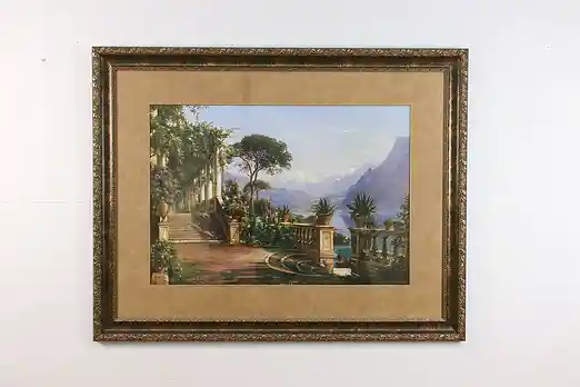 Capri Italian Vintage Original Print Signed 57.5" #55669