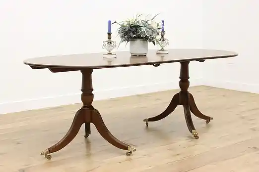English Georgian Vintage Mahogany 6' Dining Table, 1 Leaf #55244