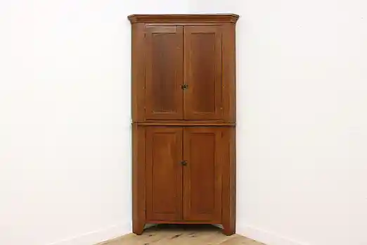 Farmhouse Antique Kitchen Corner Cupboard or Pantry Cabinet #55018