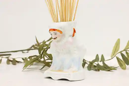 Victorian German Antique Bisque China Acrobat Match Holder #52633