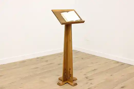 Farmhouse Vintage Poplar Podium Reception Desk Bible Stand #56241
