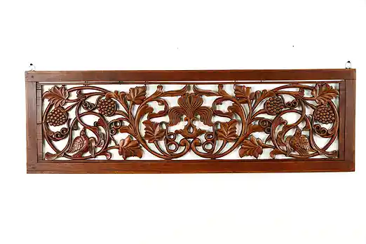 Carved Asian Vintage Architectural Relief Panel or Screen, Birds #38231