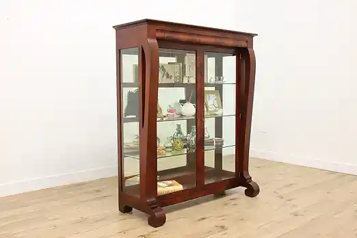Empire Antique Mahogany China Curio Display Scholle #56237