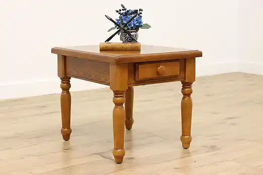 Traditional Vintage Oak Nightstand End or Side Table #56181