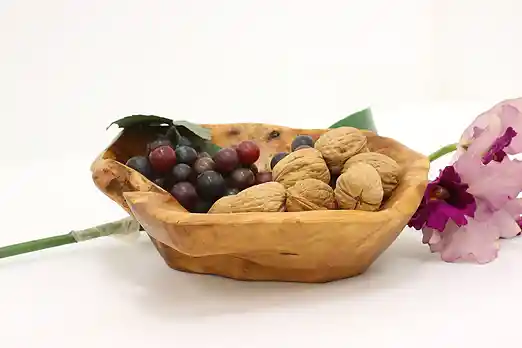 Freeform Vintage Elm Burl Fruit or Decorative Bowl #56317