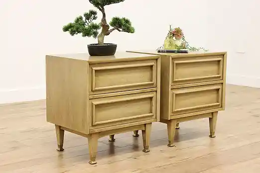 Pair of Midcentury Modern Vintage Walnut Nightstands Martin #56168