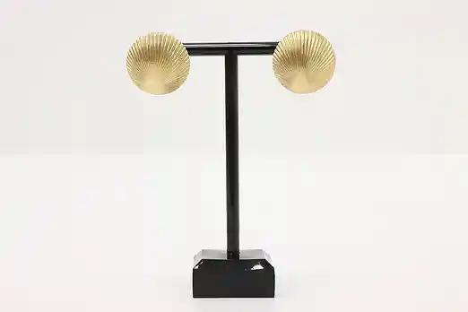 Gold Tone Sunburst Disc Clip-On Earrings – Vintage-Inspired #56632