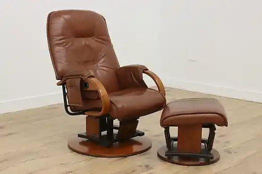 Midcentury Modern Vintage Lounge Chair & Ottoman, Dutailier #55956
