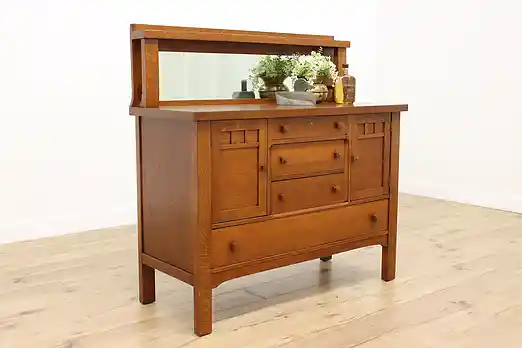 Arts & Crafts Mission Oak Antique Buffet Sideboard Forsyth #56382