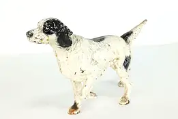 Victorian Farmhouse Antique Iron Painted English Setter Dog Door Stop #39932