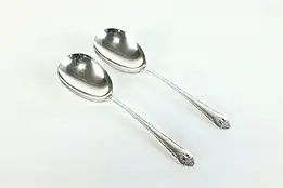 Pair of Victorian Antique Silverplate Serving Spoons, Holmes & Edwards #39950