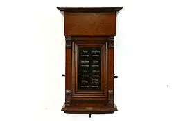 Victorian Antique Oak Servant or Butler Staff Call Box #39112
