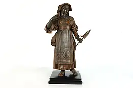 Victorian Antique Statue of an Italian Lady, Ceremonial Dress & Scepter #39176