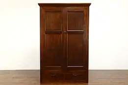 Farmhouse Antique Birch Country Armoire, Closet or Wardrobe #39831
