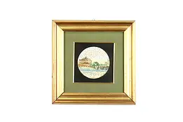 Castel St Angelo Hadrian Tomb Vintage Pietro Dura Hardstone Mosaic 12.5" #39702