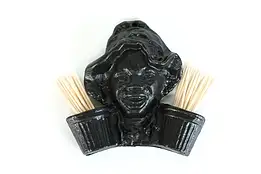 Farmhouse Cast Iron African American Woman Match Holder Black Memorabilia #39593