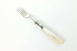 Victorian Antique Silverplate Appetizer or Serving Fork Pearl Handle #40016