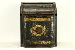 Victorian Painted Tin Antique Tea or Coffee Bin, Caddy or Hopper, Congo #32231