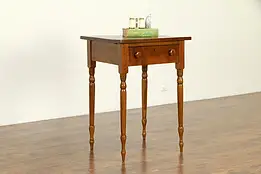 Country Sheraton Antique Cherry & Tiger Maple Nightstand or End Table #32648