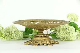 Victorian Style Cast Iron Filigree Tazza or Card Tray, Dolphin Motif  #33791