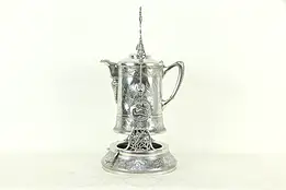 Victorian Antique Silverplate Water Pitcher & Stand, Meriden #34298