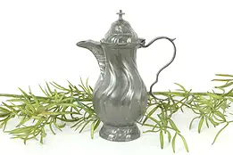 Pewter Antique Pitcher or Wine Tankard, German Hallmark #34496