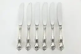 Towle Debussy Pattern Sterling Silver Set of 6 Butter or Appetizer Knives #36034