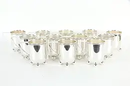 Set of 11+1 Silverplate Antique Julep or Mulled Wine Cups, Signed OFD #36152