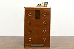 Art Deco Vintage Waterfall Tall Chest, Louis Hansen Chicago #36407