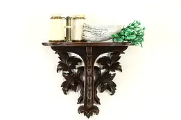 Victorian Antique Hand Carved 1860 Walnut Wall Shelf #37090