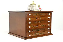 Victorian Farmhouse Antique 6 Drawer Spool, Jewelry Collector Cabinet #38761