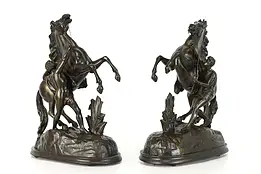 Pair of Vintage French Sculptures Marly Horse Statues after Coustou #39332