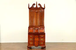 Traditional Georgian Style Mahogany Vintage Secretary Desk & Bookcase #30862