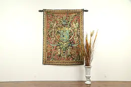 Vintage French Tapestry, King Sigismond of Krakow, Poland with Rod #31633