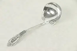 Sterling Silver Sauce or Gravy Ladle, Rose Point by Wallace #30126
