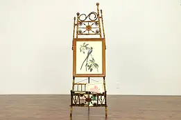Victorian Antique 1880 Bamboo Picture Easel & Folio or Magazine Stand #30382