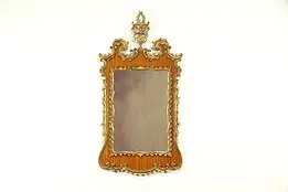 Vintage Carved Mahogany & Gold Wall Mirror, Italy B #30916