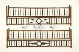 Pair of Victorian Antique Oak Stick & Ball Salvage Fretwork Panels #30846
