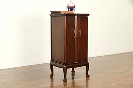 Mahogany Antique Art Nouveau Music Cabinet or Magazine Rack #32861