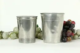 Victorian English Pewter Pair of Beaker Cups, 1/2 Pint Royal Stamp C4  #33437