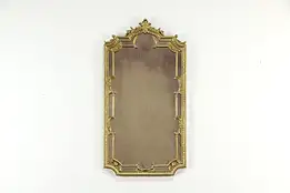 Baroque Design Vintage Hall Mirror, Gold Pierced Frame #35084