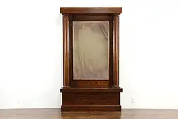Classical Oak Antique Hall, Dressing or Pier Beveled Mirror, Columns #33592