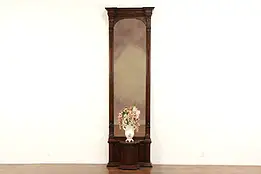 Victorian Eastlake Antique Walnut & Burl Pier or Hall Mirror #36211