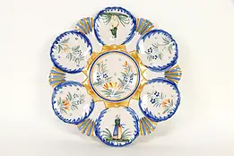 Quimper Vintage Hand Painted Oyster Plate #37018