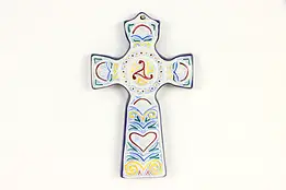 Henriot Quimper Signed Hanging Cross, Hand Painted Brittany, France #36648