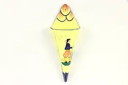 Henriot Quimper Signed Wall Pocket / Vase, Hand Painted Brittany, France #37068