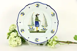 Henriot Quimper Signed Plate, Hand Painted Brittany, France #36652