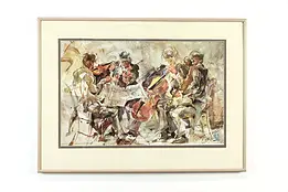Musical Quartet Lithograph, Signed & Numbered Homer Clark 30" #37050