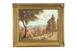 Sunshine & Forest Shadows Antique Original Oil Painting Camila Kenyon 26" #37387